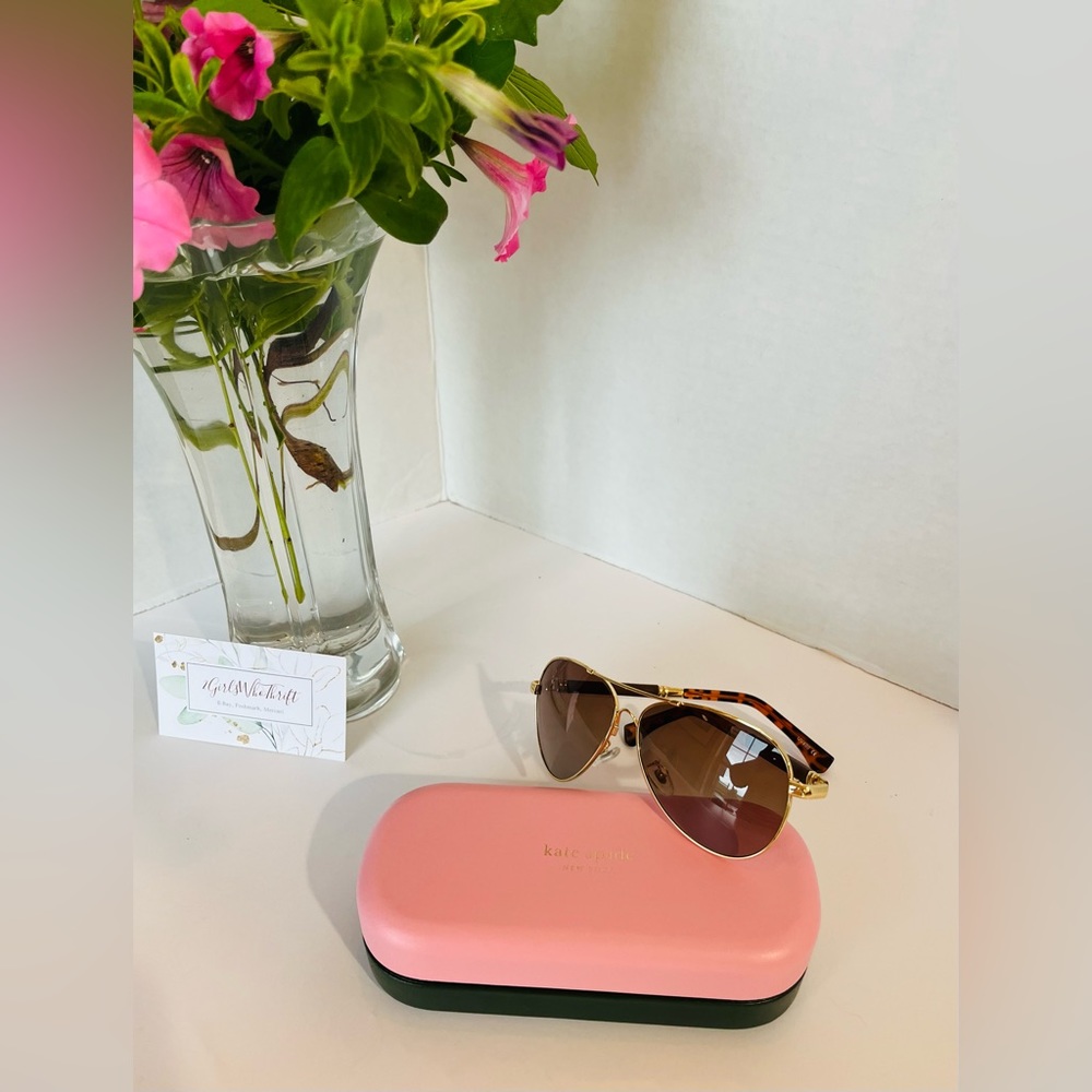 KATE SPADE Sunglass/Eye Case “Hello Sunshine”Pink/Green/Rose Gold - Picture 11 of 11
